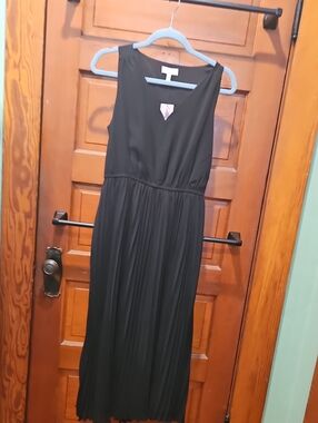 Sofia by Sofia Vergara Black Sleeveless Pleated Maxi/ Ankle Length Dress